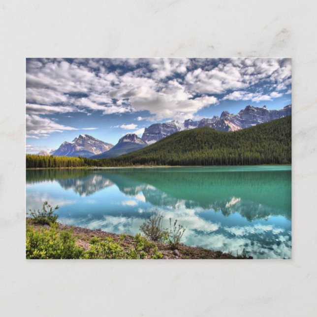 Postal del Parque Nacional Waterfowl Lake Banff (Anverso)