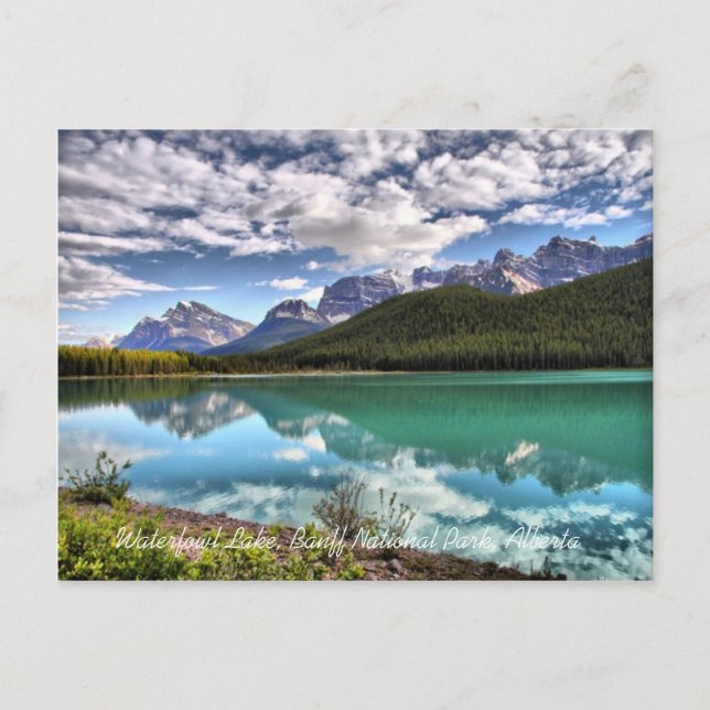 Postal del Parque Nacional Waterfowl Lake Banff (Anverso)