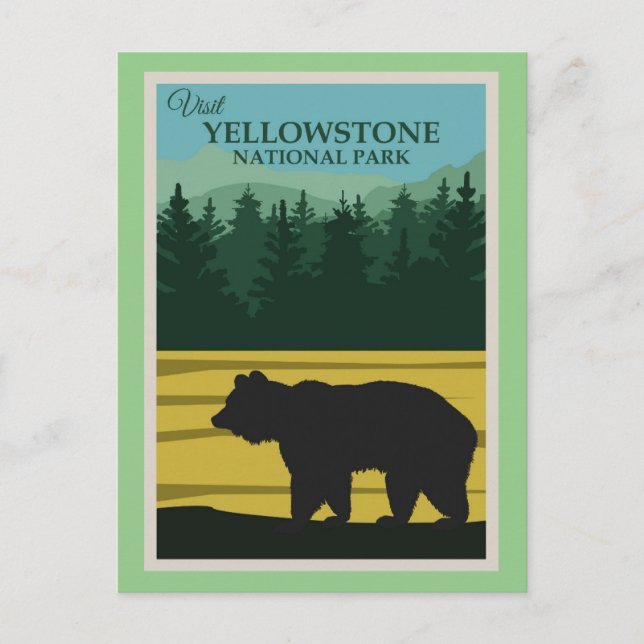 Postal del Parque Nacional Yellowstone (Anverso)