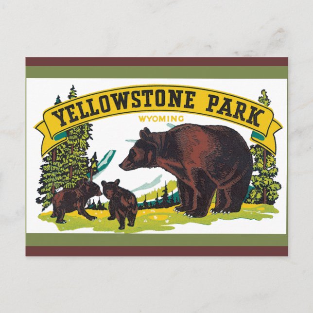 Postal del Parque Nacional Yellowstone (Anverso)