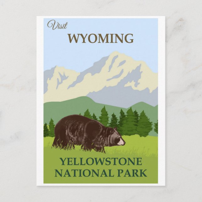 Postal del Parque Nacional Yellowstone (Anverso)