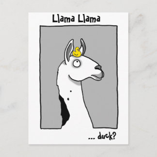 Postal del pato de la llama de la llama