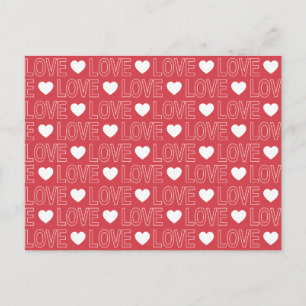 Postal del patrón de amor - Contorno blanco