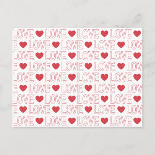 Postal del patrón de amor - Esquema rojo