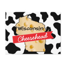 Postal del patrón de vaca del queso de Wisconsin