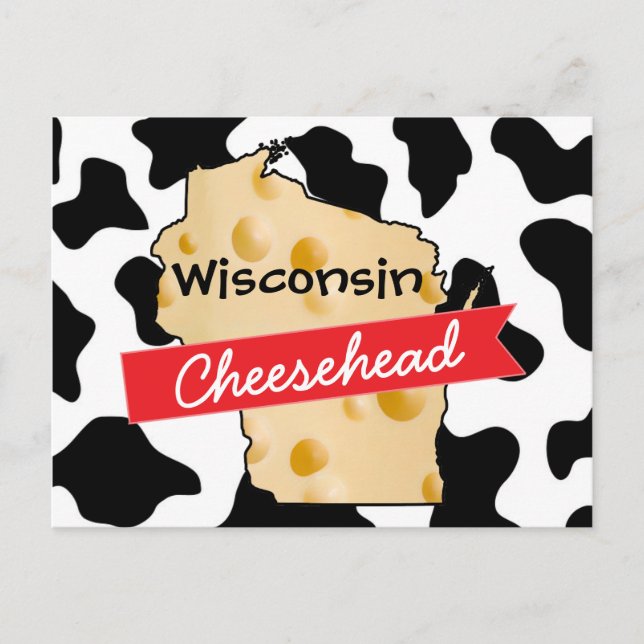 Postal del patrón de vaca del queso de Wisconsin (Anverso)