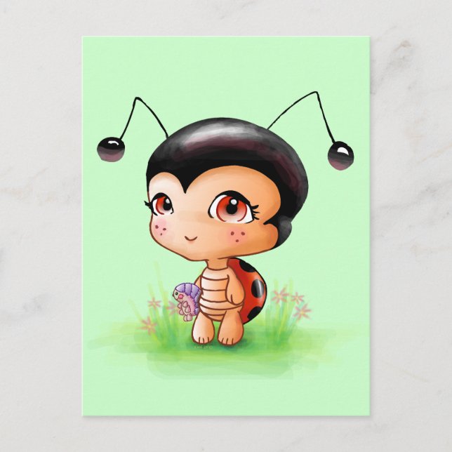 Postal del pequeño Chica Ladybug (Anverso)