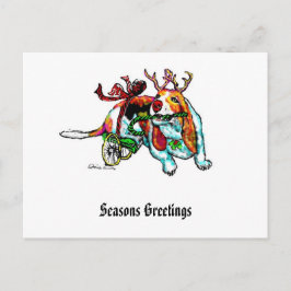 Postal del perro de la incapacidad de Navidad