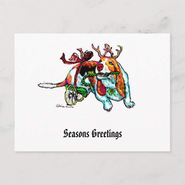 Postal del perro de la incapacidad de Navidad (Anverso)