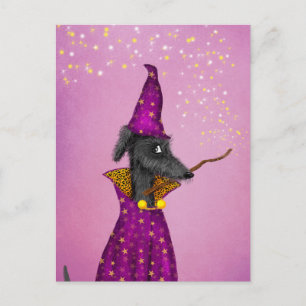postal del perro del asistente negro