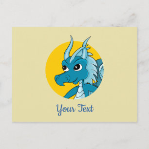 Postal del personalizado del dragón azul