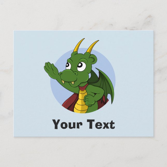 postal del personalizado del dragón verde (Anverso)