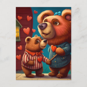 postal del personalizado del oso de San Valentín