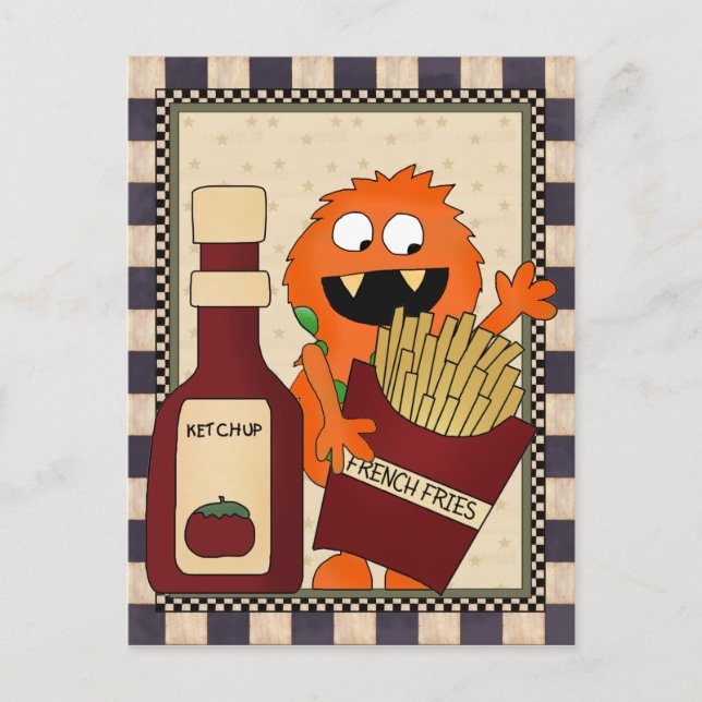 Postal del personalizado francés Fry Monster (Anverso)