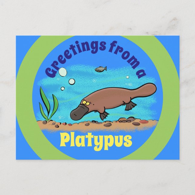 Postal del personalizado subacuático de platypus c (Anverso)
