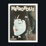 Postal del Poster de películas de Vintage Metropol<br><div class="desc">Esta postal es una reproducción de una película vintage poster para Metropolis.</div>