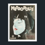 Postal del Poster de películas de Vintage Metropol<br><div class="desc">Esta postal es una reproducción de una película vintage poster para Metropolis.</div>