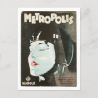 Postal del Poster de películas de Vintage Metropol