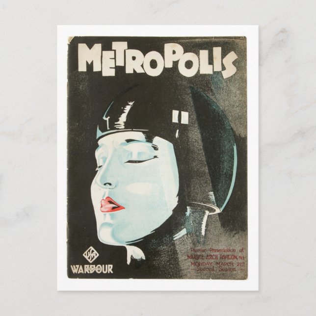 Postal del Poster de películas de Vintage Metropol (Anverso)