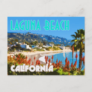 Postal del Poster de Viajes de Laguna Beach Vintag