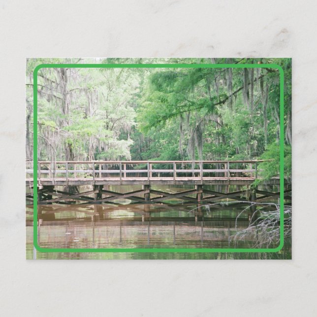 Postal del puente del lago Vintage (Anverso)