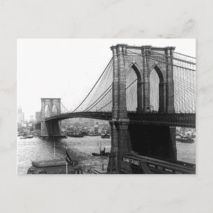 Postal del puente East River Bridge de 1900 en Nue