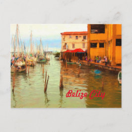 postal del puerto de la ciudad de Belice