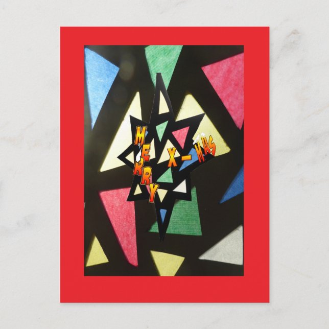 Postal del rojo de la estrella de Navidad del (Anverso)