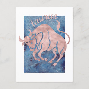 Postal del Rótulo Taurus Zodiac