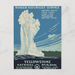 Postal del servicio del Parque Nacional Yellowston