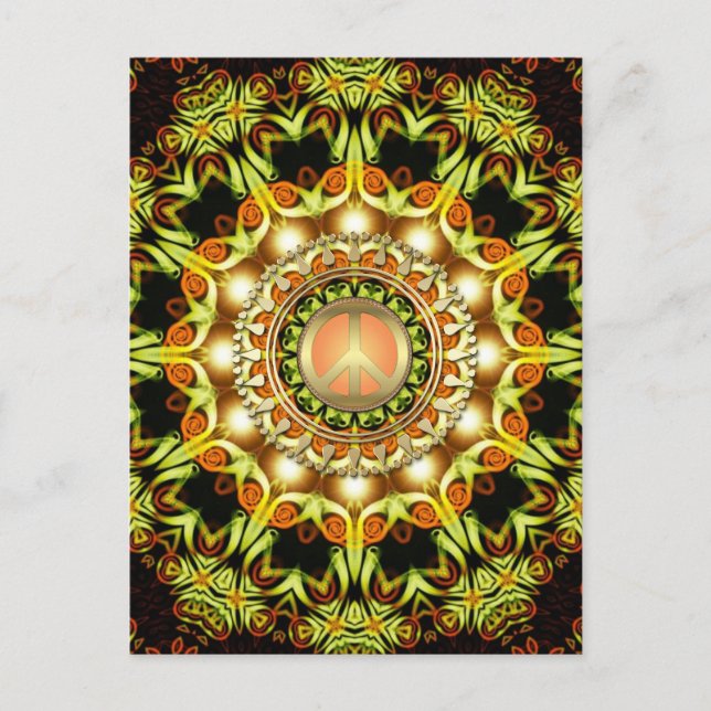 Postal del símbolo de la paz de la energía de la n (Anverso)