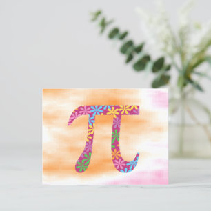 Postal Del Símbolo Pi De Primavera Floral De Día P