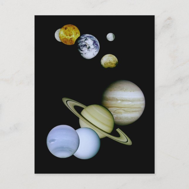 Postal del sistema solar - regalo de ciencia astro (Anverso)