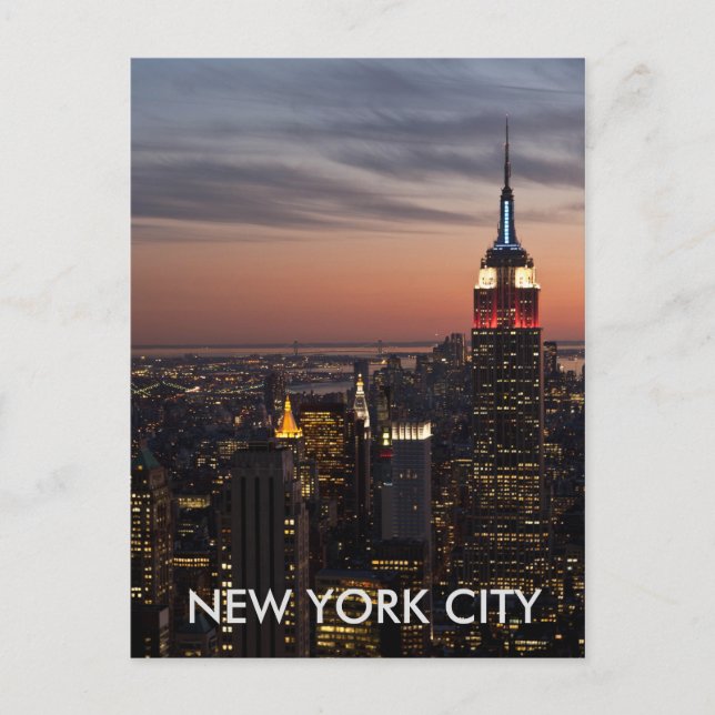 Postal del Skyline de la ciudad de Nueva York (Anverso)