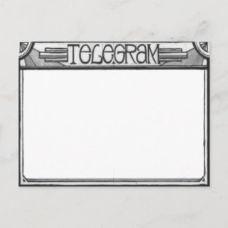 Postal del telegrama de Steampunk del art déco