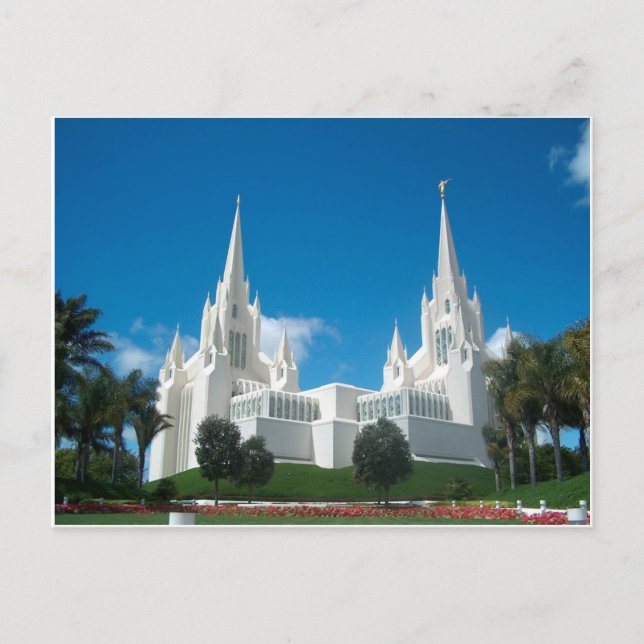 Postal del Templo LDS de San Diego (Anverso)