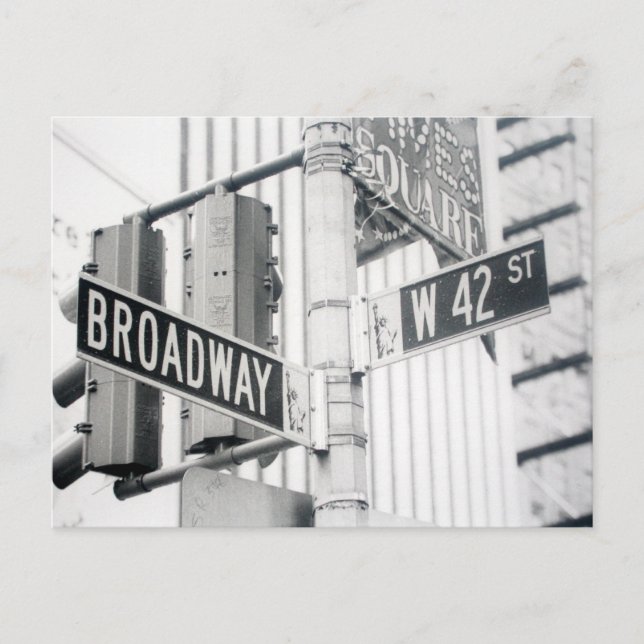Postal del Times Square de Broadway (Anverso)