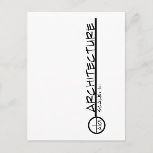 Postal del título de dibujo de arquitectura (oscur