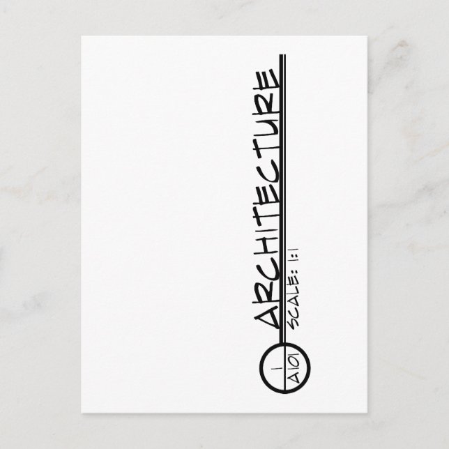 Postal del título de dibujo de arquitectura (oscur (Anverso)