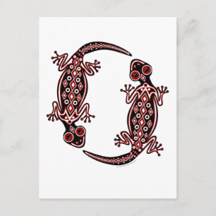 Postal del tótem Geckos Rojo