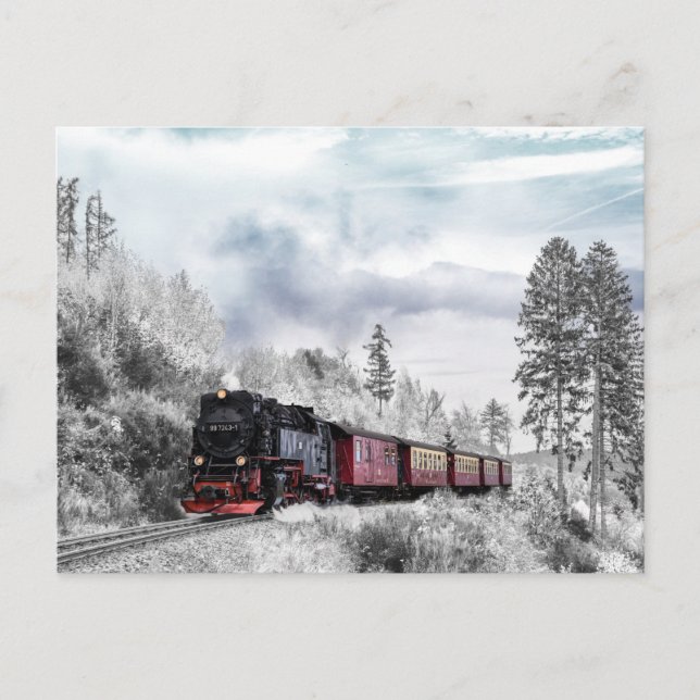 postal del tren de invierno (Anverso)