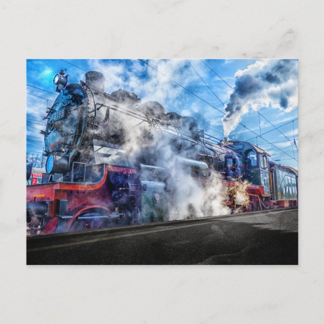 postal del tren de vapor (Anverso)