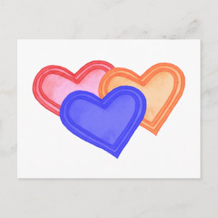 Postal del trío del corazón