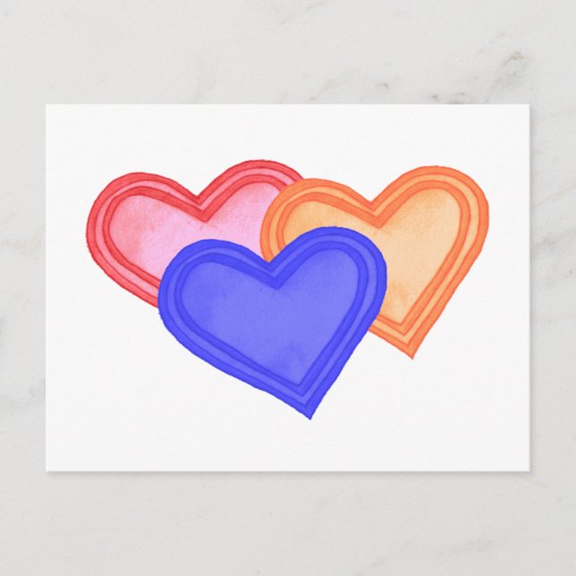 Postal del trío del corazón (Anverso)