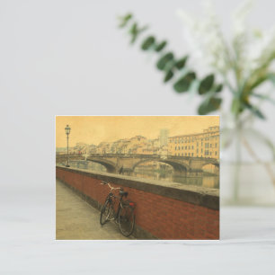 Postal del Viejo Puente Vintage Ponte Vecchio Flor