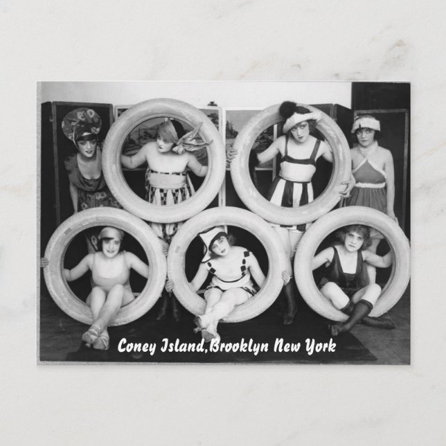 Postal del vintage de Coney Island (Anverso)