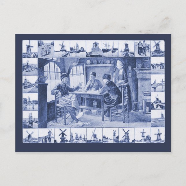 Postal del vintage de la reproducción, diseños (Anverso)