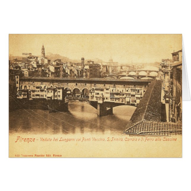 Postal del vintage, Florencia, Italia (Anverso (Horizontal))