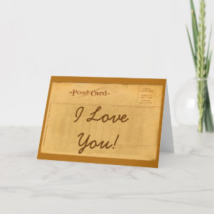 ¡Postal del vintage te amo! Tarjeta de
