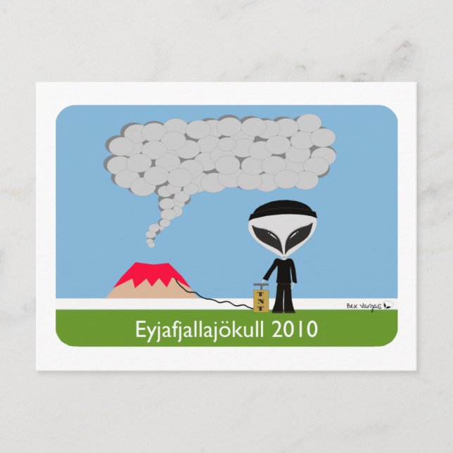 Postal del Volcán Islandia 2010 (Anverso)